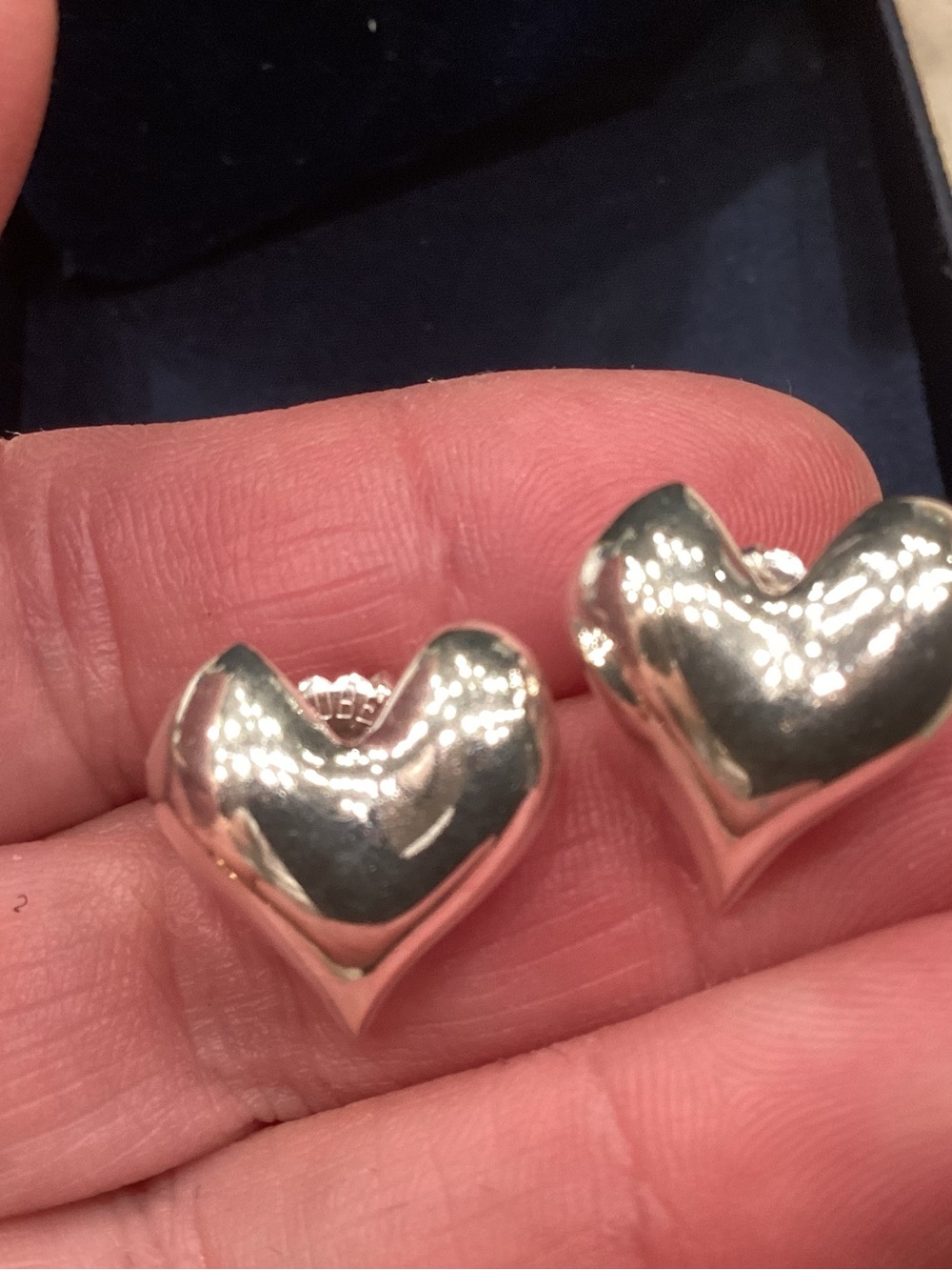 Robert Lee Morris Polished Silver Heart Stud Earrings